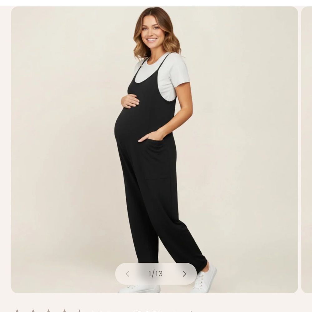Everyday Maternity Oversized Jumpsuit in Black